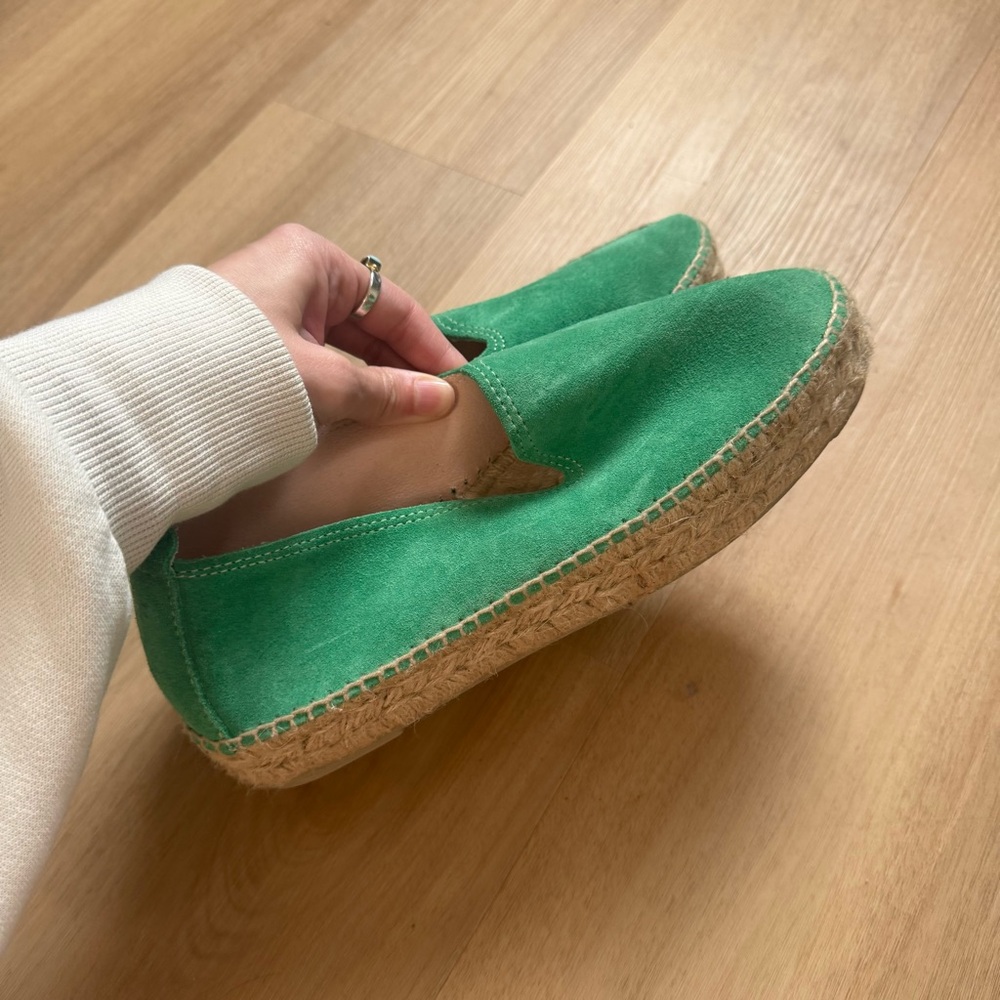 Manebí Classic Green Suede Espadrille Shoes 9.5